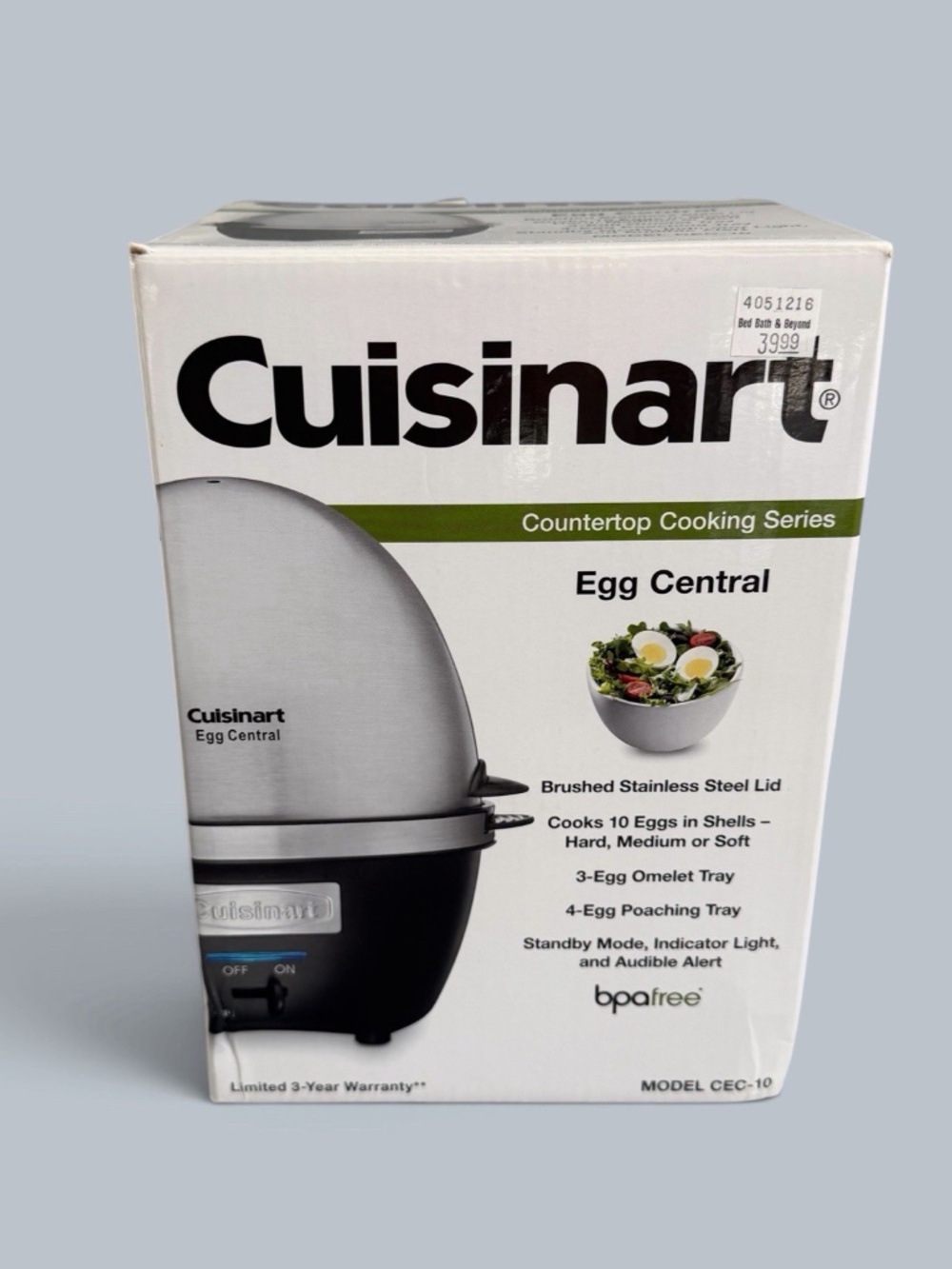 Cuisinart Egg Central CEC-10 Egg Cooker Stainless Steel w/ Box Manual Tested N